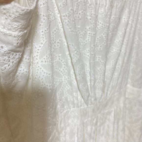 Veronica Beard Alondra Eyelet Tiered Maxi Dress In Ivory White Size Small - Picture 6 of 10